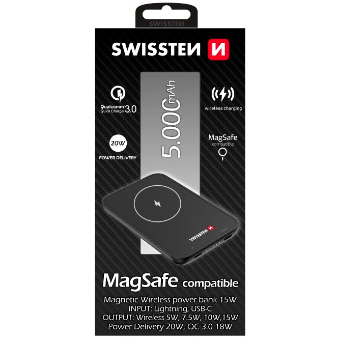 SWISSTEN Power Bank (MagSafe compatible) 5000 mAh