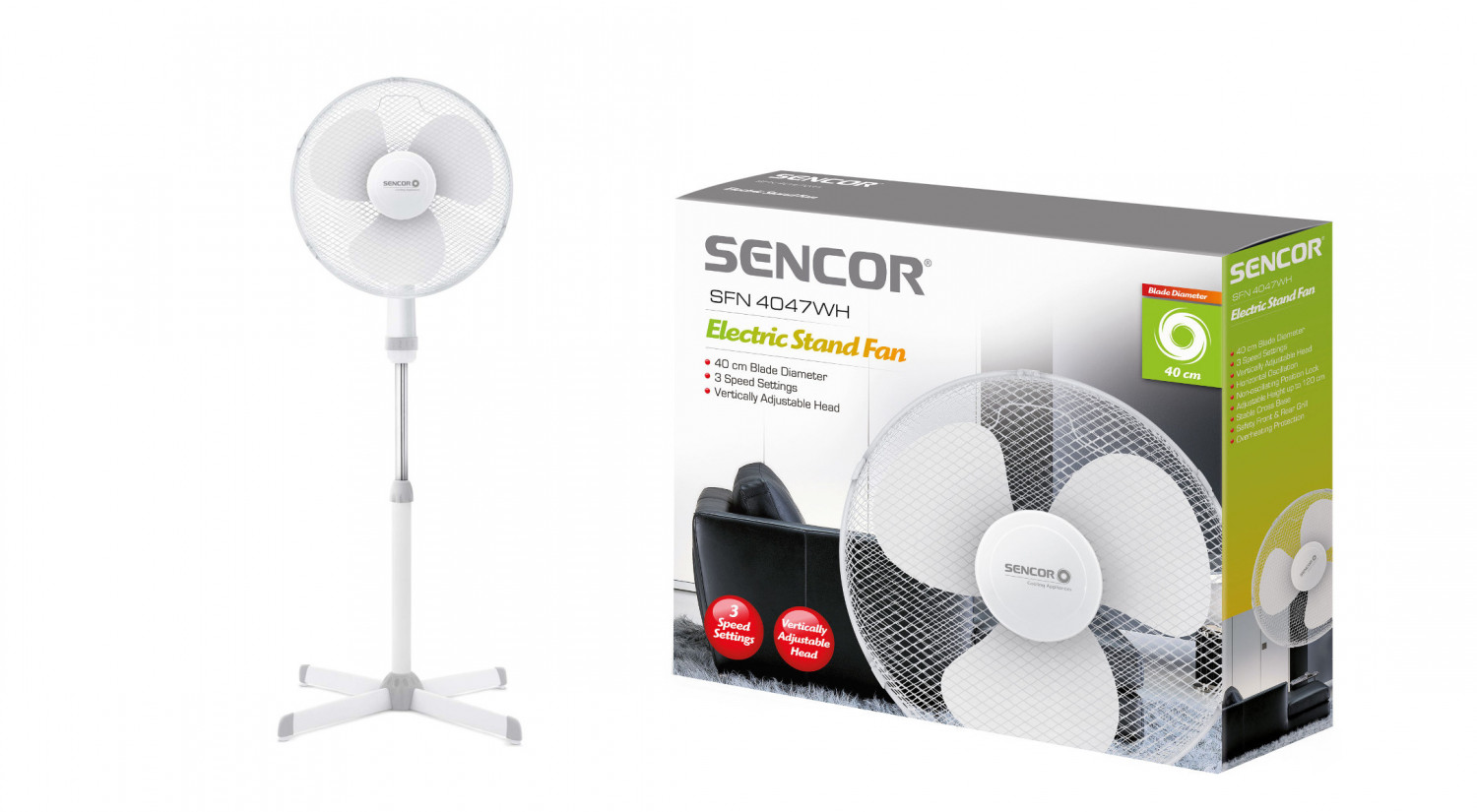 Sencor SFN 4047WH álló ventilátor bemutatása
